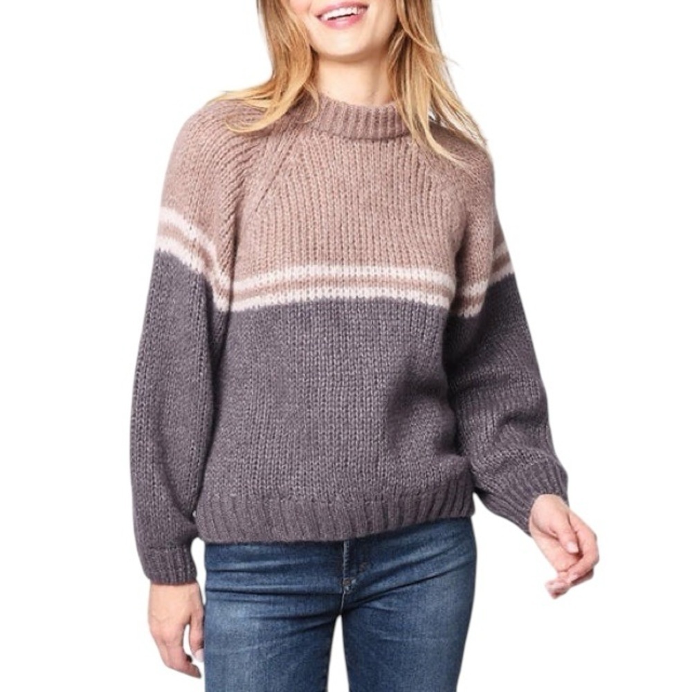 XIRENA Lurex Chunky Alpaca Wool Knit Sweater